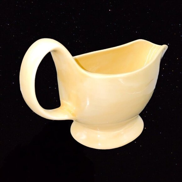 Pottery Barn Sausalito Yellow/Amber Gravy Boat 5”T 9”W Pottery Dinnerware - Picture 7 of 7